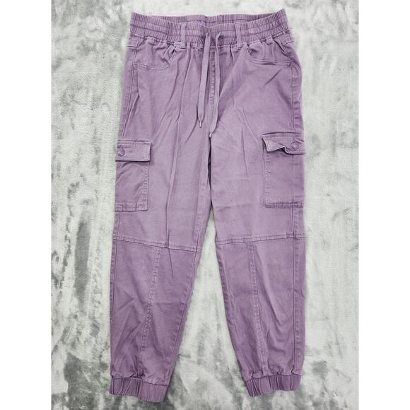 Monkey Ride Jeans High Rise Cargo Jogger Size 13/31 Purple Stretch Denim Pull On - Picture 1 of 11